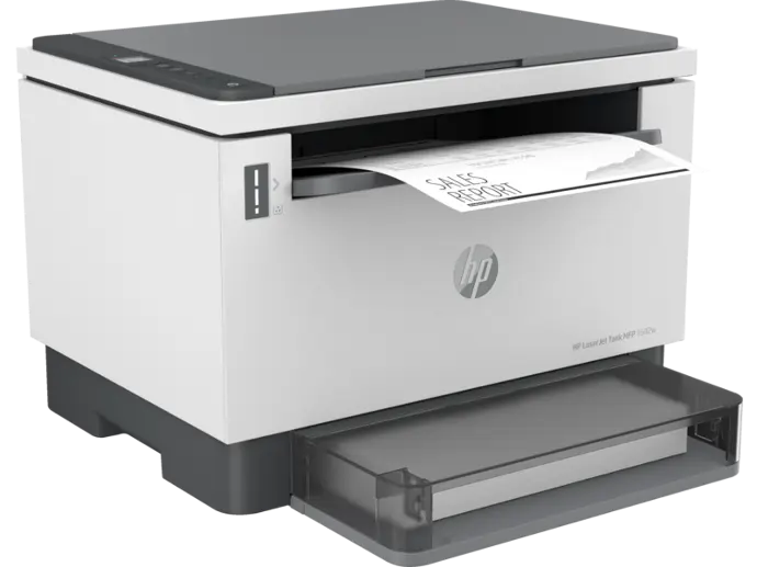 HP LaserJet Tank MFP 1602w (Printer, Copier, Escaner) A4, normal Up to 22 ppm, 64MB/500MHz, USB 2.0/Wifi 802.11b/n/g,CicloMes 25.000pagxmes, band150hojas